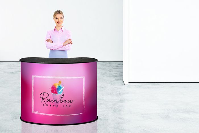 Messetheke XL individuell für Messen & Events gestalten XXL Messetheke - Große Theke für Messen mit Druck