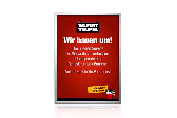Doppelseitiger Klapprahmen aus Aluminium inkl. beidseitigem Druck auf Rollflat-Film Doppelseitiger Klapprahmen aus Aluminium mit beidseitigem Druck