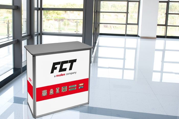 Günstige Messetheke Evo in gerader Form inkl. Druck & Tasche Messetheke Komplettsystem in gerader Form inkl. Druck & Tasche